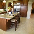 A beautiful kitchen interior inside an upscale home